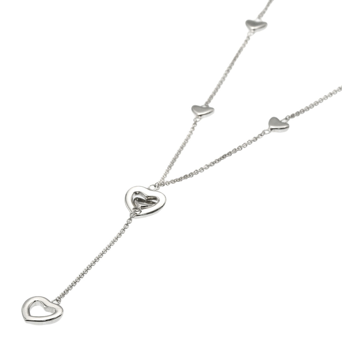TIFFANY&Co. Heart Link Lariat Necklace Silver Ladies [Used]