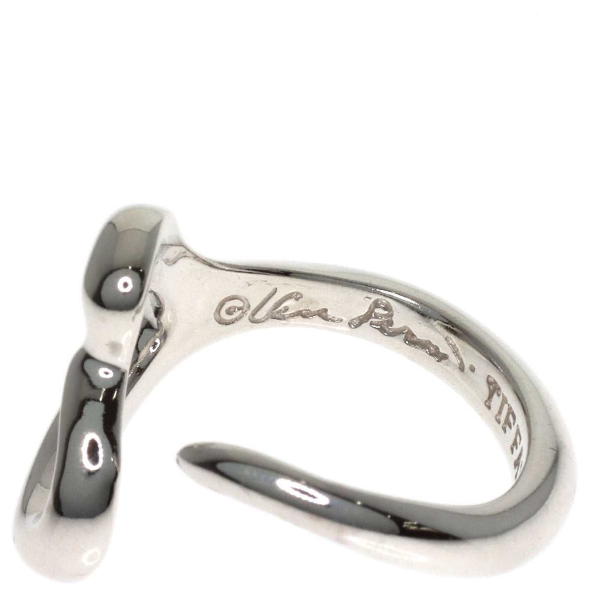 TIFFANY&Co. Open heart Ring Silver Ladies [Used]