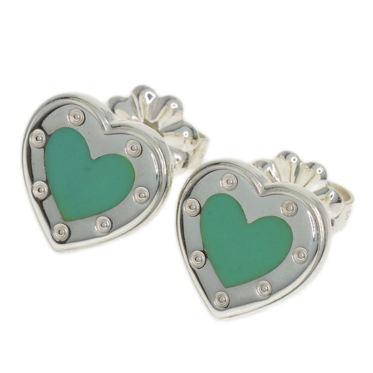 TIFFANY&Co. Return to Mini Love Heart Enamel earring Silver Ladies [Used]