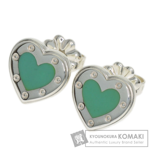 TIFFANY&Co. Return to Mini Love Heart Enamel earring Silver Ladies [Used]