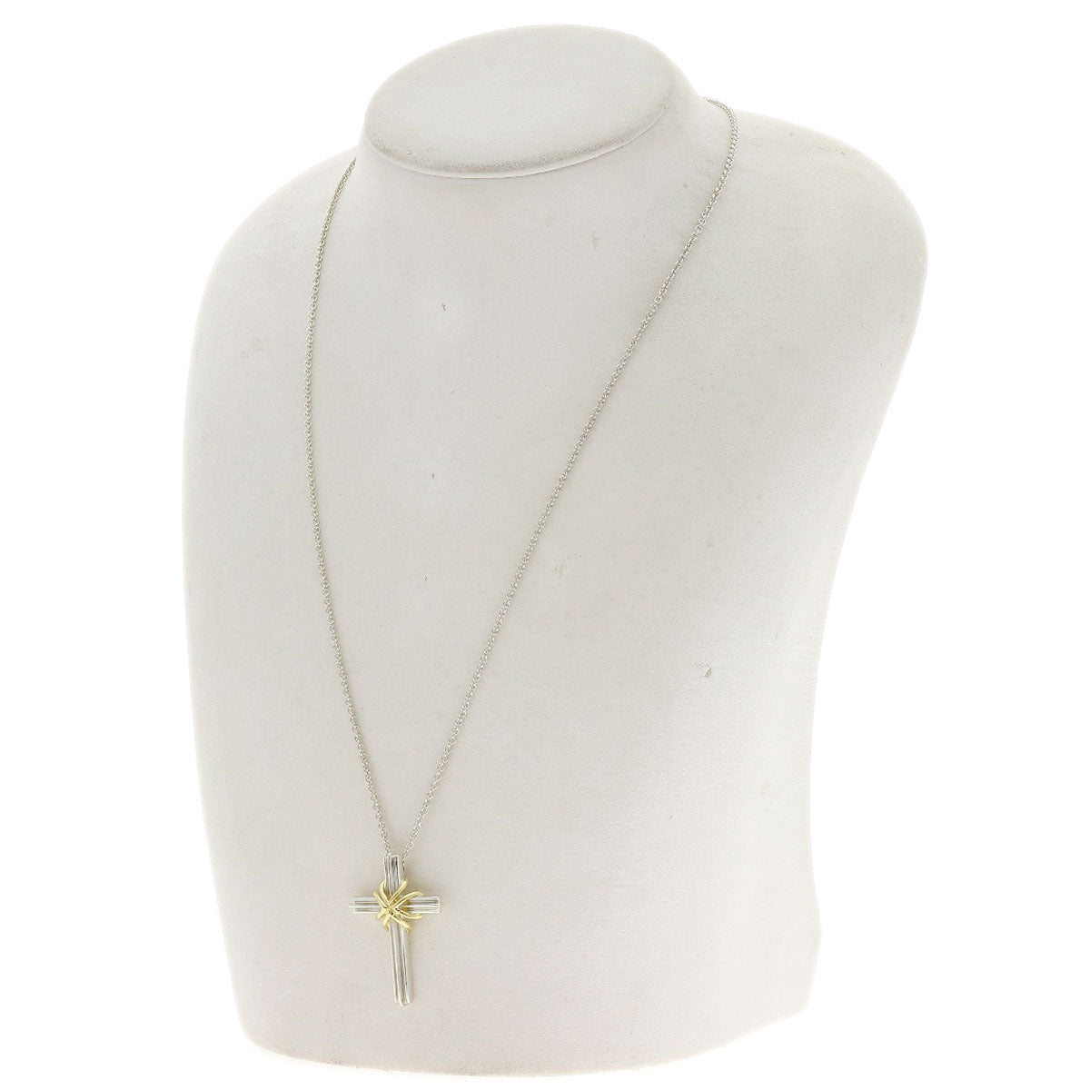 TIFFANY&Co. Signature cross Necklace Silver 18K Yellow GoldLadies [Used]