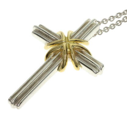 TIFFANY&Co. Signature cross Necklace Silver 18K Yellow GoldLadies [Used]