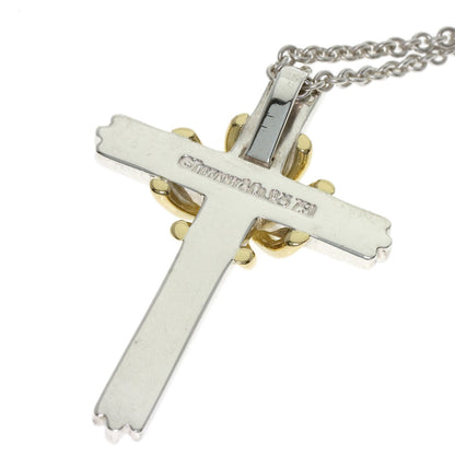 TIFFANY&Co. Signature cross Necklace Silver 18K Yellow GoldLadies [Used]