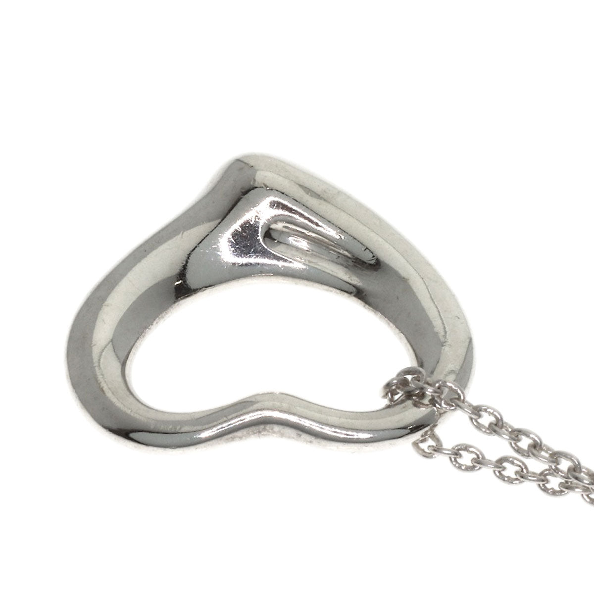 TIFFANY&Co. Open heart Necklace Silver Ladies [Used]