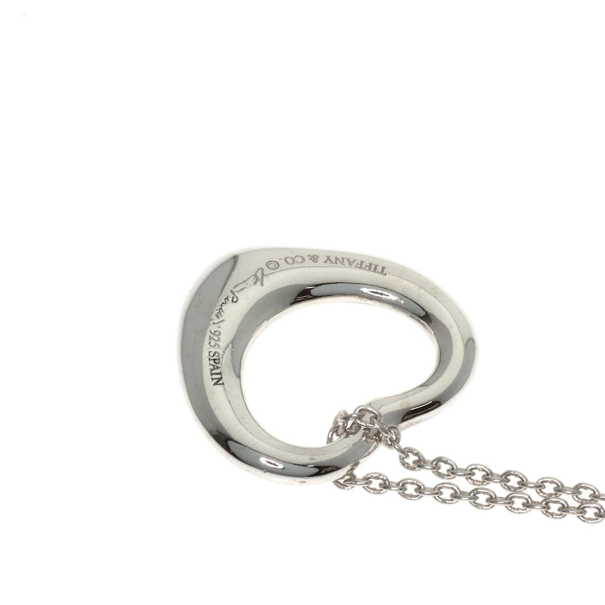 TIFFANY&Co. Open heart Necklace Silver Ladies [Used]