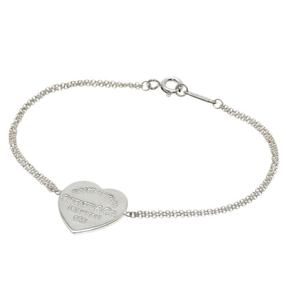 TIFFANY&Co. Return to TIFFANY&Co. Heart Tag Double Chain Bracelet Silver Ladies [Used]