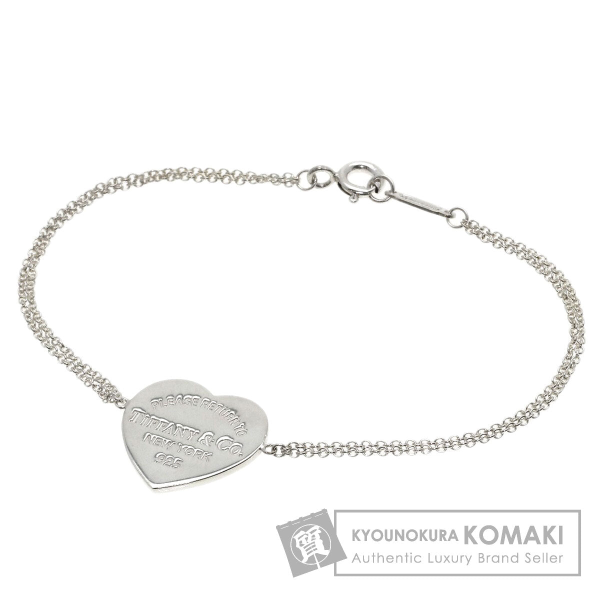 TIFFANY&Co. Return to TIFFANY&Co. Heart Tag Double Chain Bracelet Silver Ladies [Used]