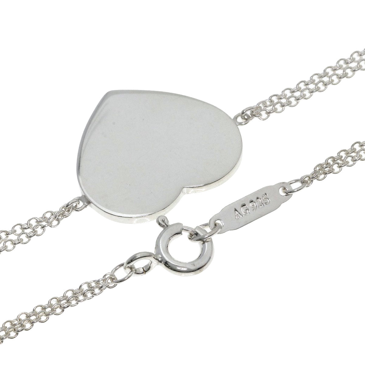 TIFFANY&Co. Return to TIFFANY&Co. Heart Tag Double Chain Bracelet Silver Ladies [Used]