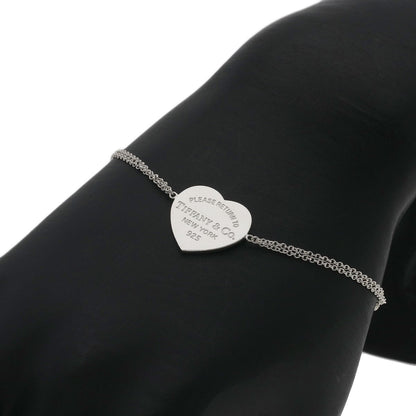 TIFFANY&Co. Return to TIFFANY&Co. Heart Tag Double Chain Bracelet Silver Ladies [Used]