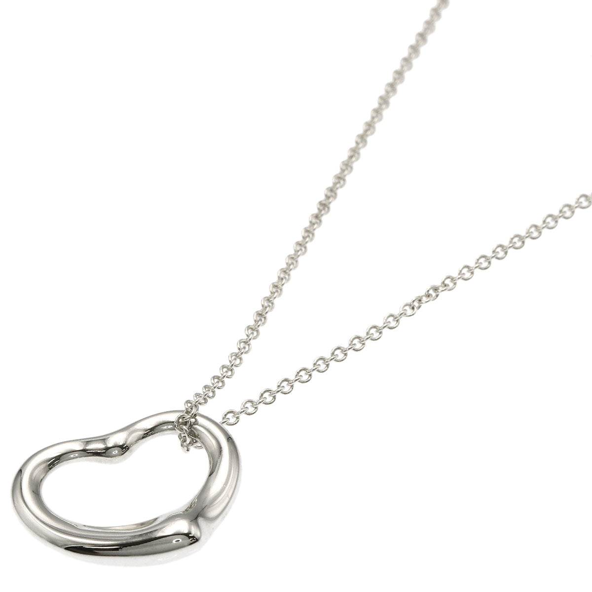 TIFFANY&Co. Open heart Necklace Silver Ladies [Used]