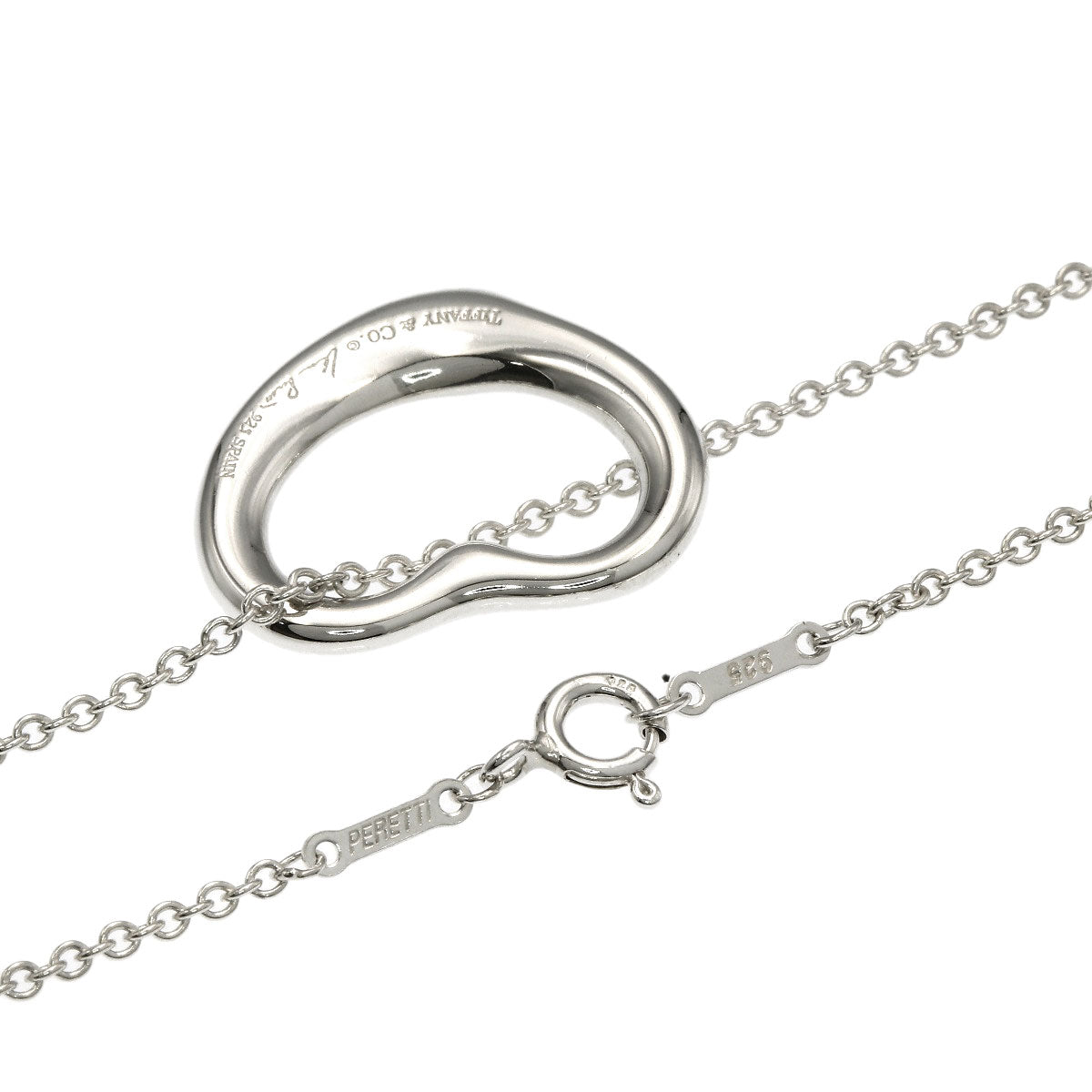 TIFFANY&Co. Open heart Necklace Silver Ladies [Used]