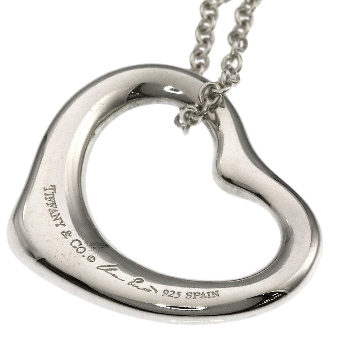 TIFFANY&Co. Open heart Necklace Silver Ladies [Used]