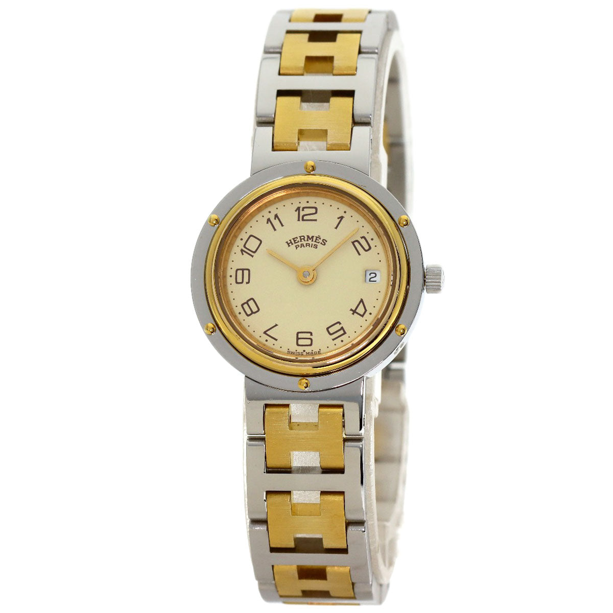 HERMES Clipper old type Watches Stainless Steel/SSxGP Ladies