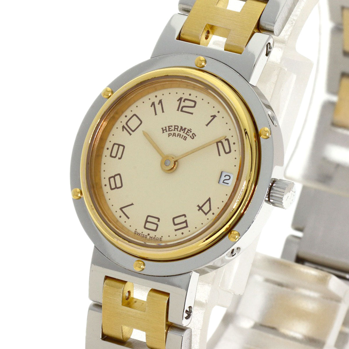 HERMES Clipper old type Watches Stainless Steel/SSxGP Ladies