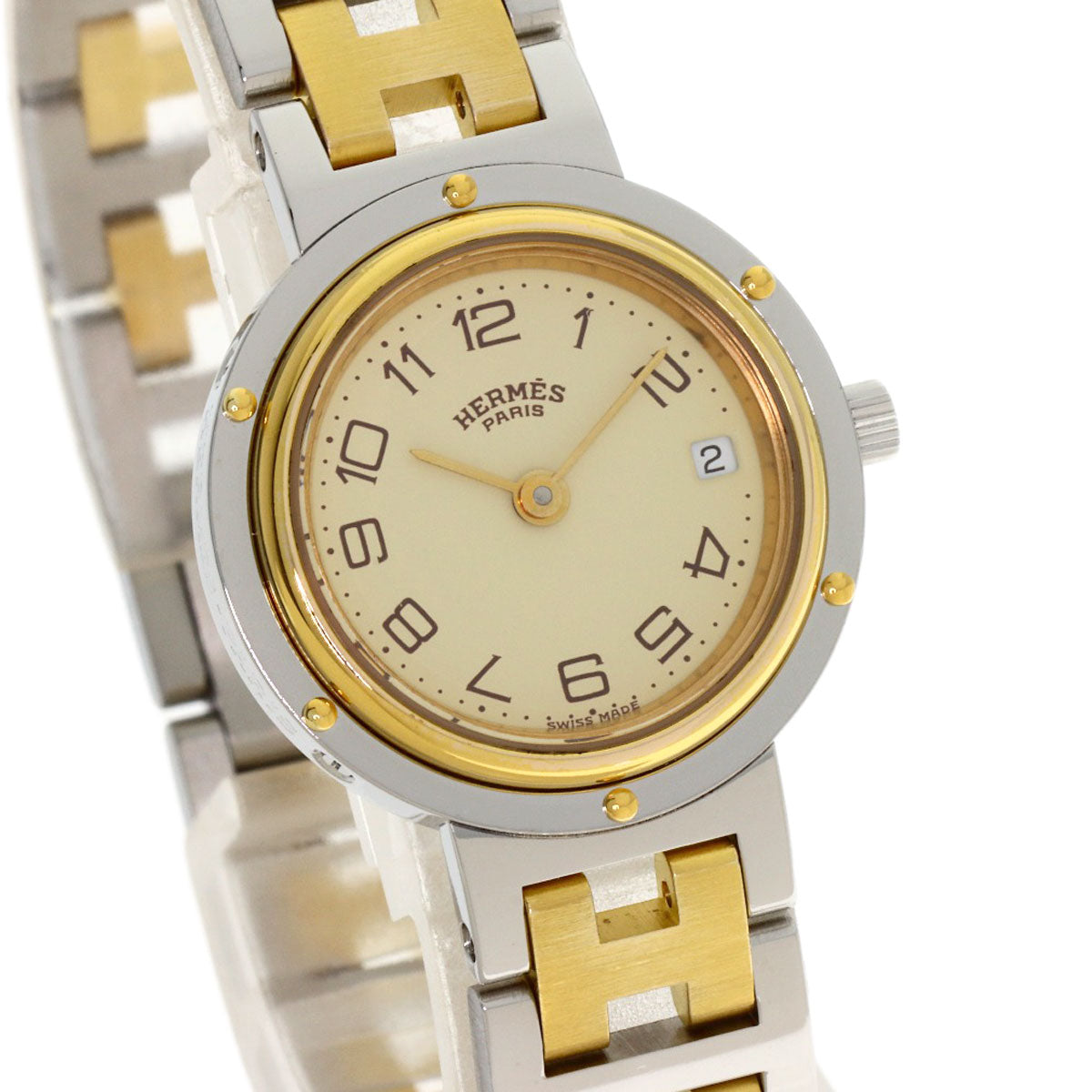 HERMES Clipper old type Watches Stainless Steel/SSxGP Ladies