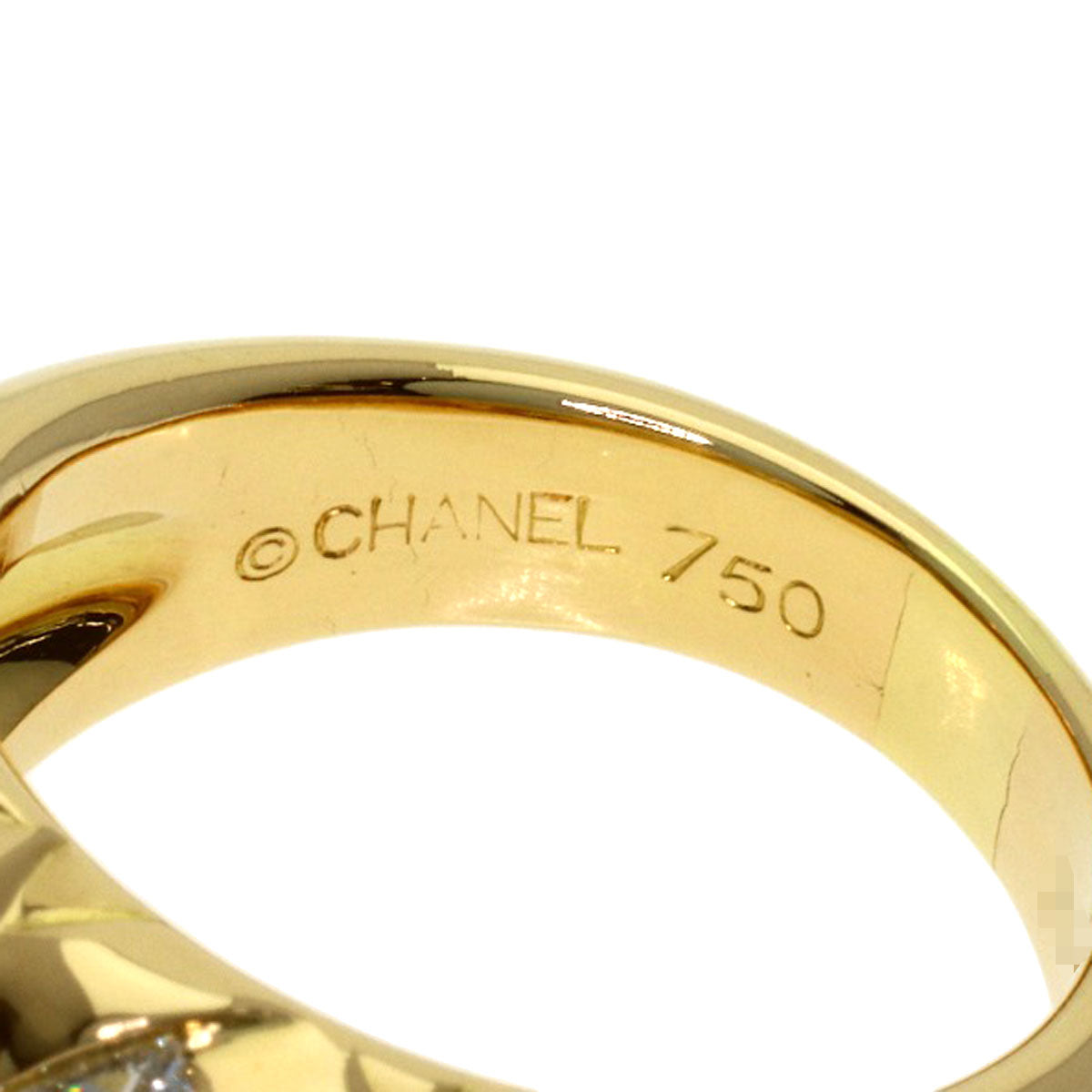 CHANEL Baroque Collection Princess Cut Diamond Ring K18 Yellow Gold Ladies [Used]