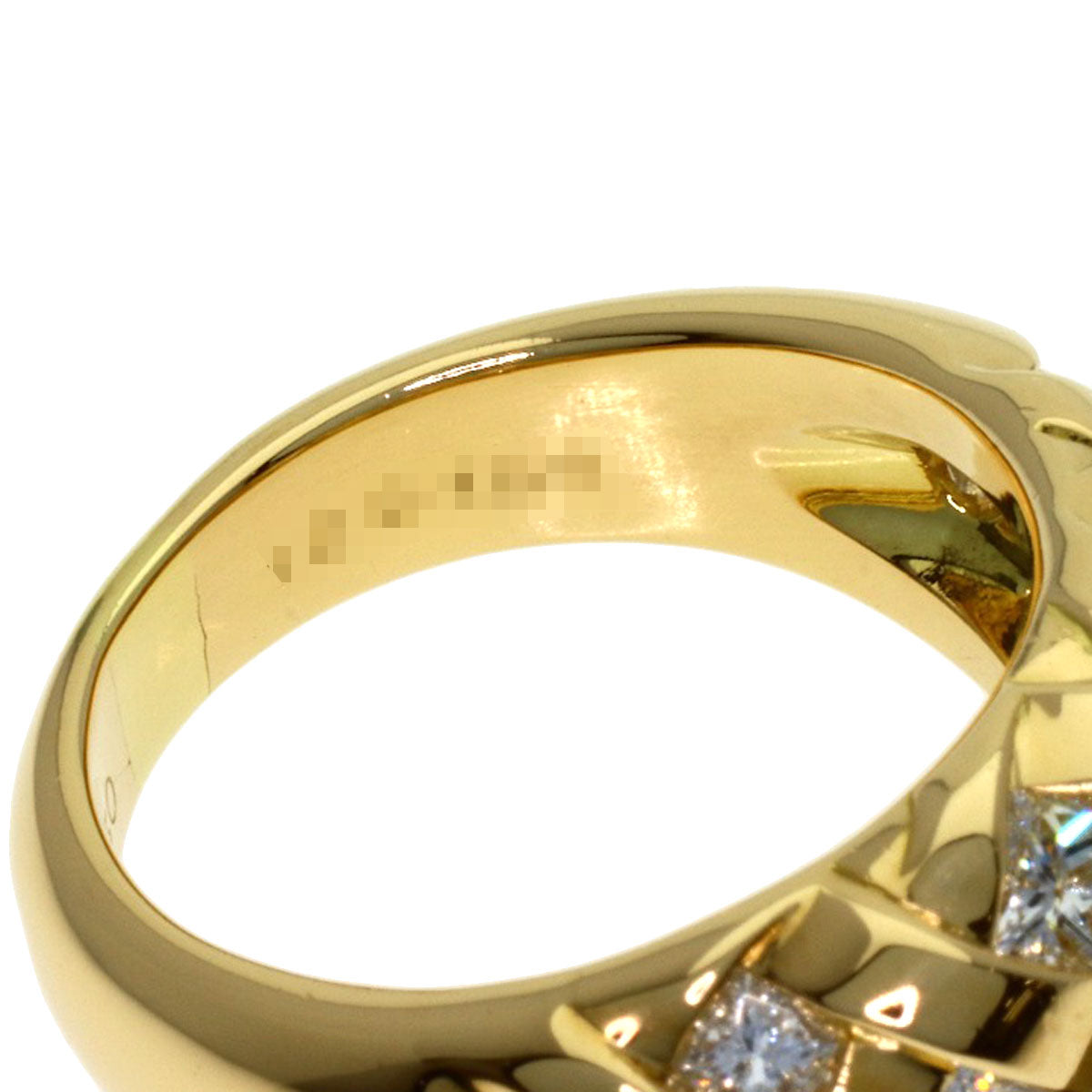 CHANEL Baroque Collection Princess Cut Diamond Ring K18 Yellow Gold Ladies [Used]