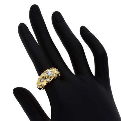 CHANEL Baroque Collection Princess Cut Diamond Ring K18 Yellow Gold Ladies [Used]