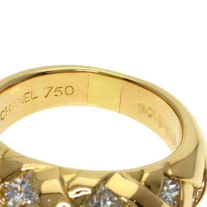 CHANEL Baroque Collection Princess Cut Diamond Ring K18 Yellow Gold Ladies [Used]