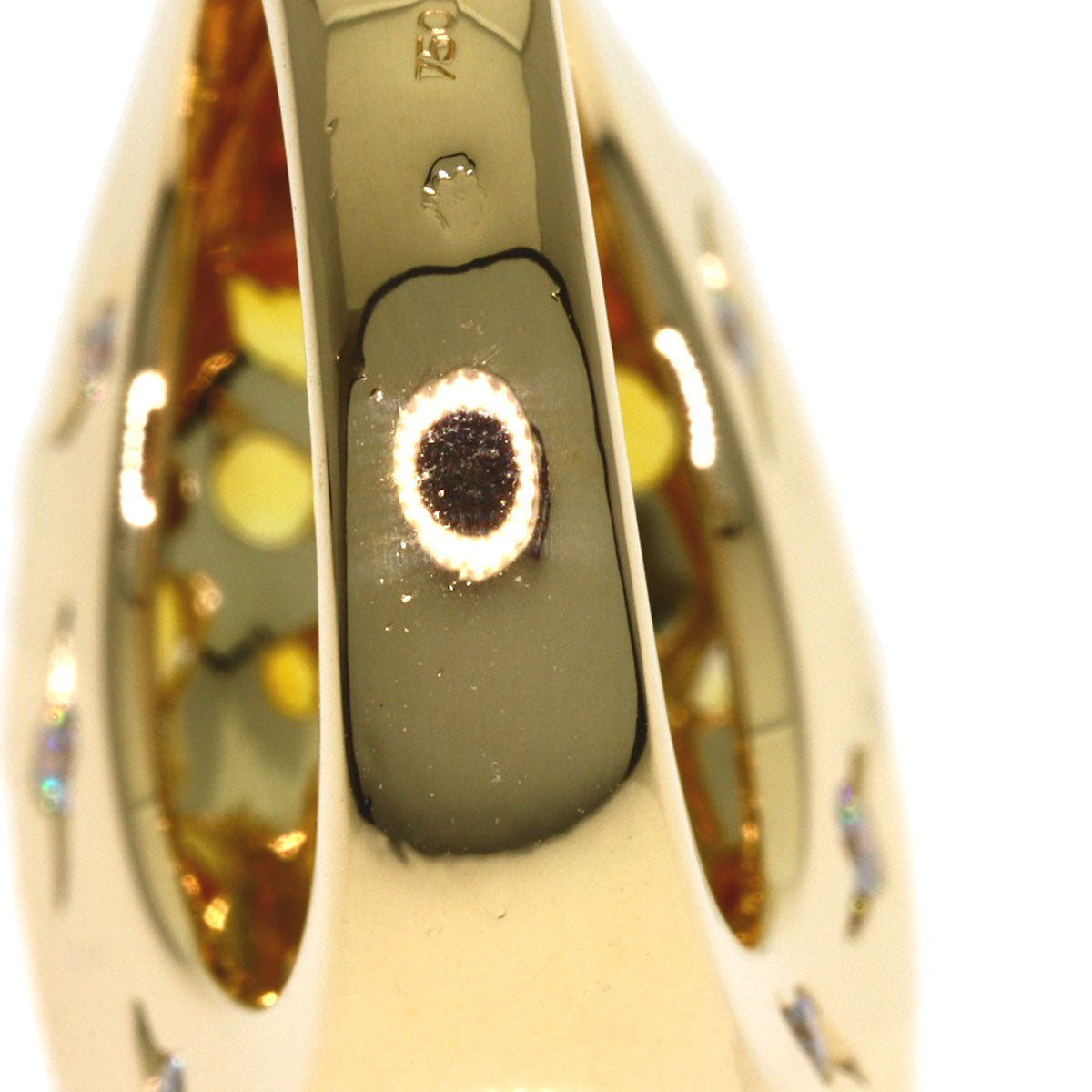 CHANEL Sun motif yellow sapphire diamond #52 Ring K18 Yellow Gold Ladies [Used]