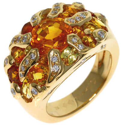 CHANEL Sun motif yellow sapphire diamond #52 Ring K18 Yellow Gold Ladies [Used]