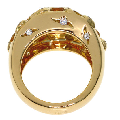 CHANEL Sun motif yellow sapphire diamond #52 Ring K18 Yellow Gold Ladies [Used]