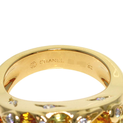 CHANEL Sun motif yellow sapphire diamond #52 Ring K18 Yellow Gold Ladies [Used]