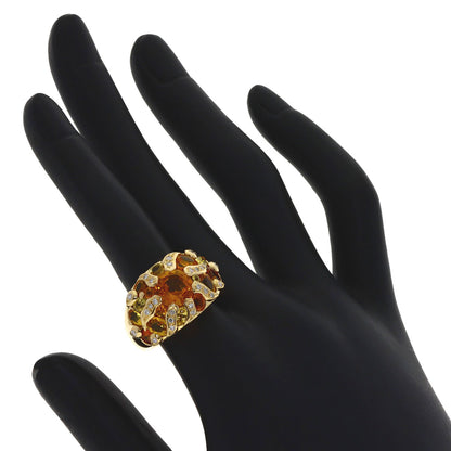 CHANEL Sun motif yellow sapphire diamond #52 Ring K18 Yellow Gold Ladies [Used]