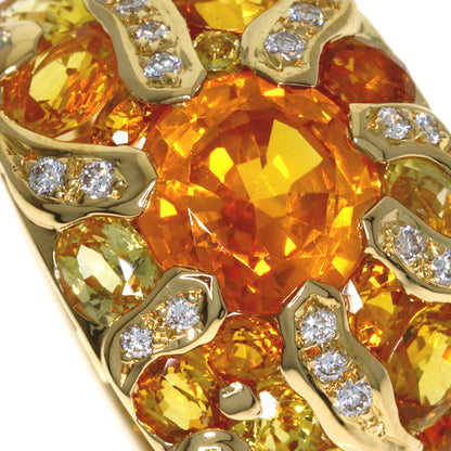 CHANEL Sun motif yellow sapphire diamond #52 Ring K18 Yellow Gold Ladies [Used]