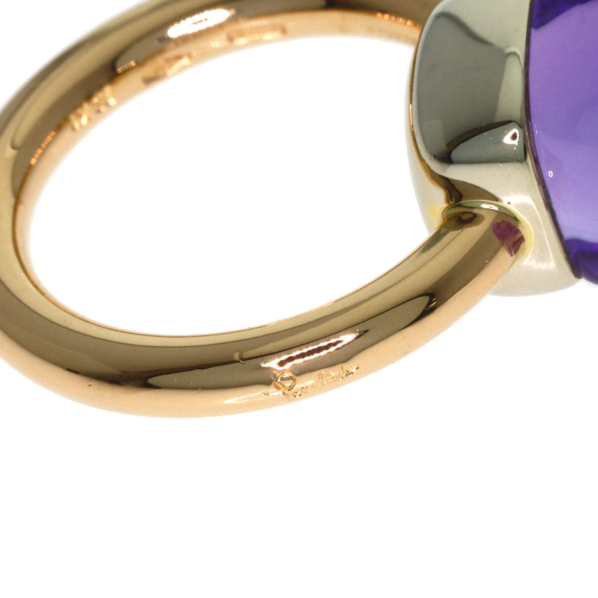 Pomellato Noodle Classic Amethyst Ring K18 Pink Gold K18 White GoldLadies [Used]