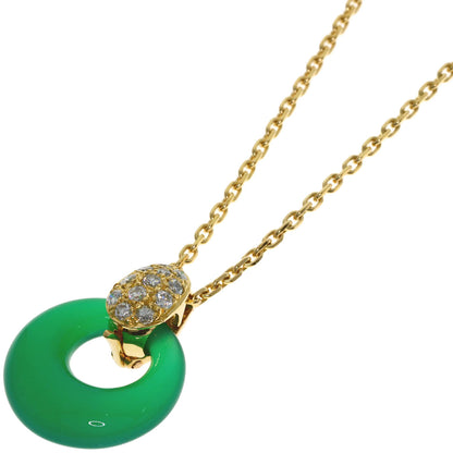 Van Cleef & Arpels Angelic Chalcedony Diamond Necklace K18 Yellow Gold Ladies [Used]