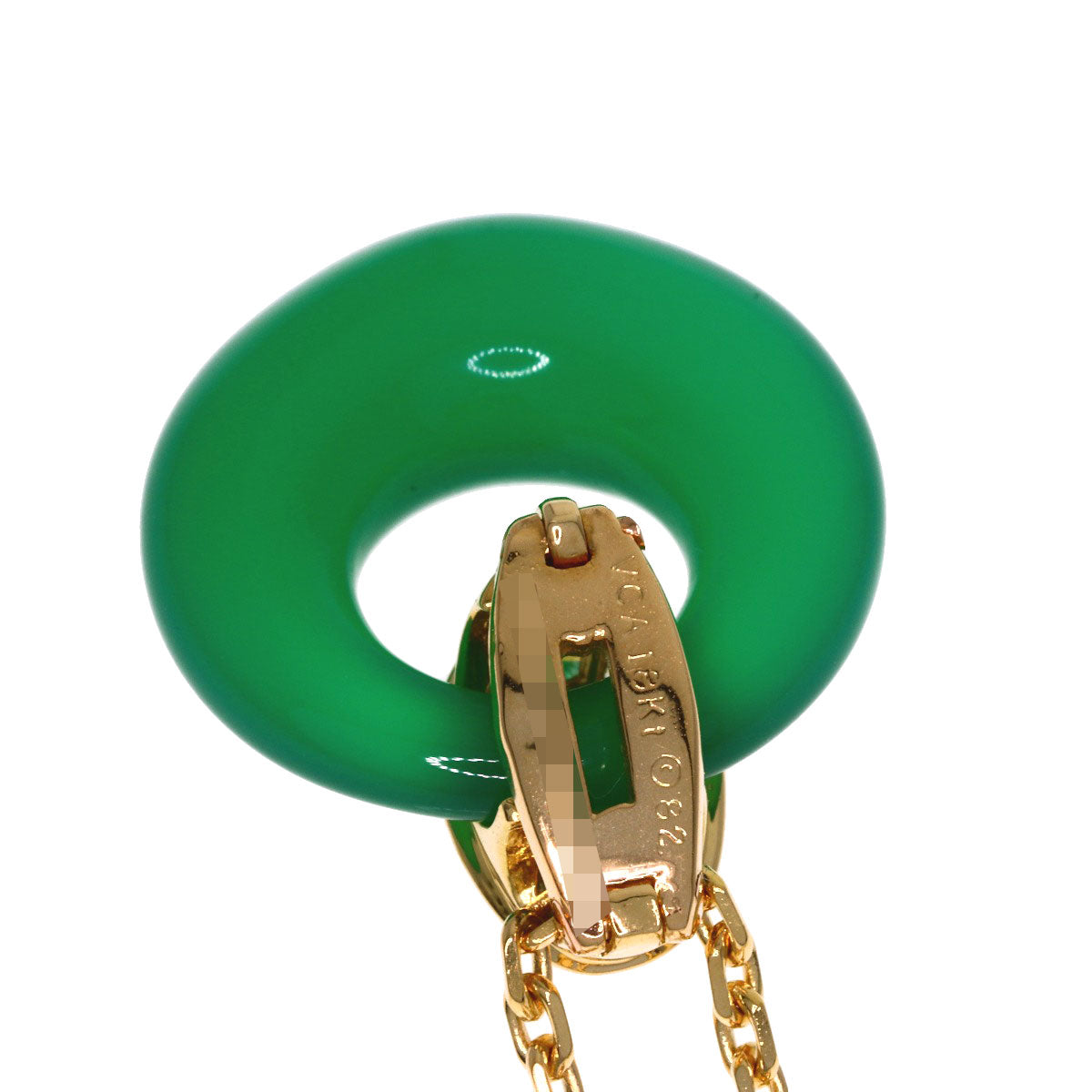 Van Cleef & Arpels Angelic Chalcedony Diamond Necklace K18 Yellow Gold Ladies [Used]