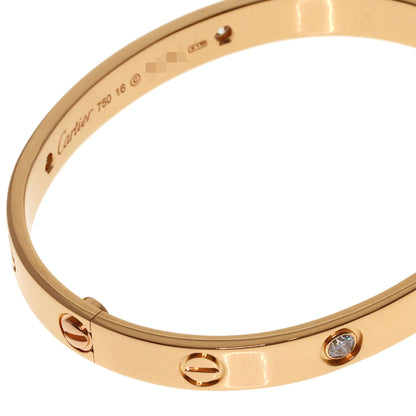 CARTIER LOVE Bracelets Classic Half Diamond Driver Included Bracelet K18 Pink Gold Ladies [Used]