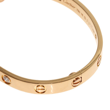 CARTIER LOVE Bracelets Classic Half Diamond Driver Included Bracelet K18 Pink Gold Ladies [Used]