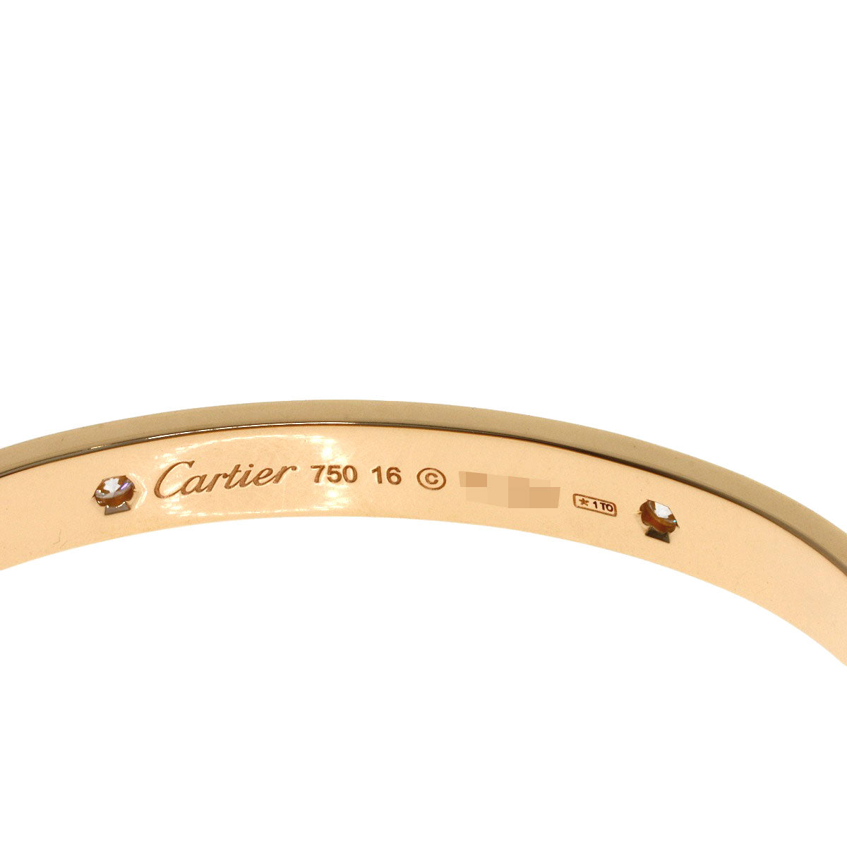 CARTIER LOVE Bracelets Classic Half Diamond Driver Included Bracelet K18 Pink Gold Ladies [Used]