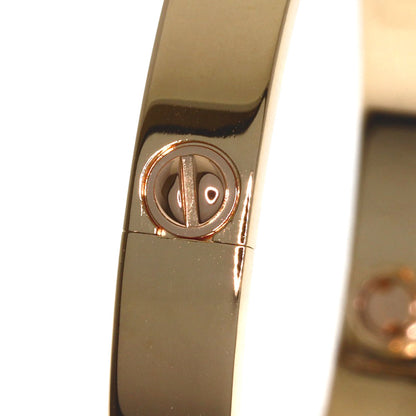 CARTIER LOVE Bracelets Classic Half Diamond Driver Included Bracelet K18 Pink Gold Ladies [Used]