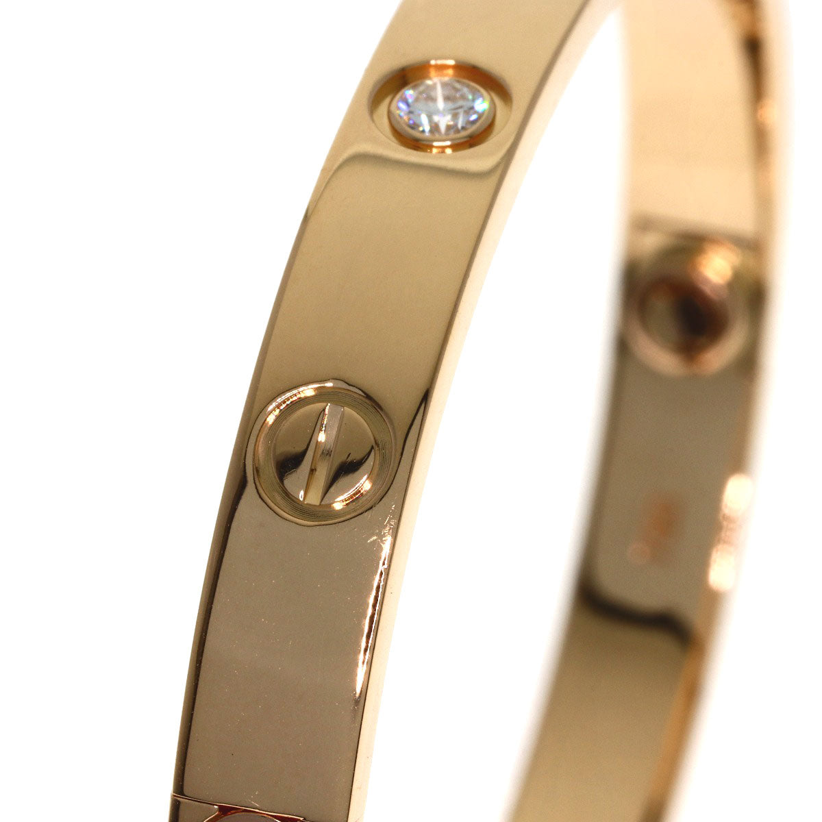 CARTIER LOVE Bracelets Classic Half Diamond Driver Included Bracelet K18 Pink Gold Ladies [Used]