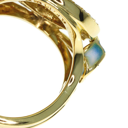 MASRIERA Enamel Sapphire Diamond Ring K18 Yellow Gold Ladies [Used]