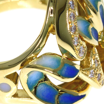 MASRIERA Enamel Sapphire Diamond Ring K18 Yellow Gold Ladies [Used]