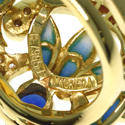 MASRIERA Enamel Sapphire Diamond Ring K18 Yellow Gold Ladies [Used]