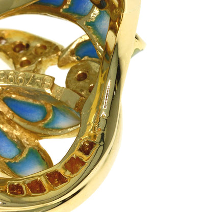 MASRIERA Enamel Sapphire Diamond Ring K18 Yellow Gold Ladies [Used]