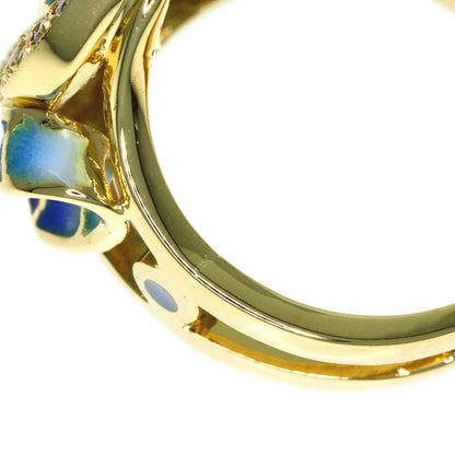 MASRIERA Enamel Sapphire Diamond Ring K18 Yellow Gold Ladies [Used]