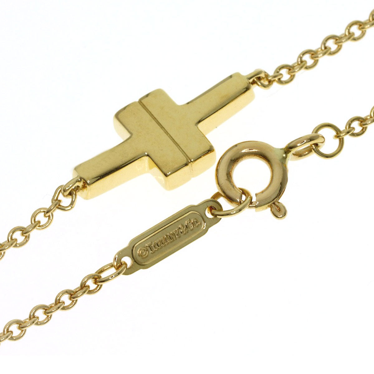 TIFFANY&Co. T TOW Double Chain Bracelet K18 Yellow Gold Ladies [Used]