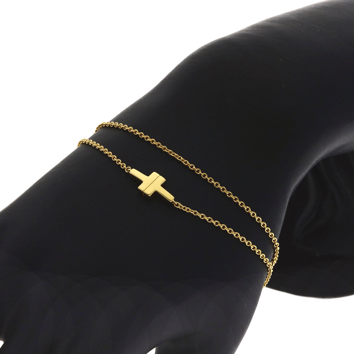 TIFFANY&Co. T TOW Double Chain Bracelet K18 Yellow Gold Ladies [Used]