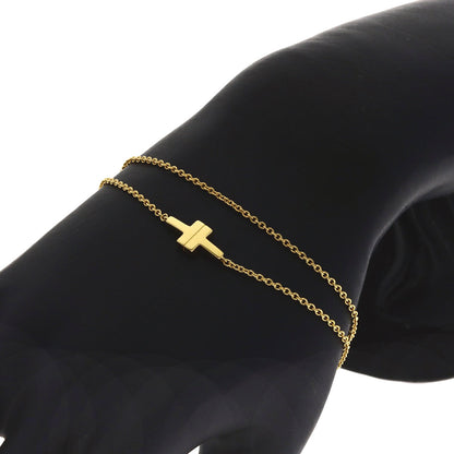 TIFFANY&Co. T TOW Double Chain Bracelet K18 Yellow Gold Ladies [Used]