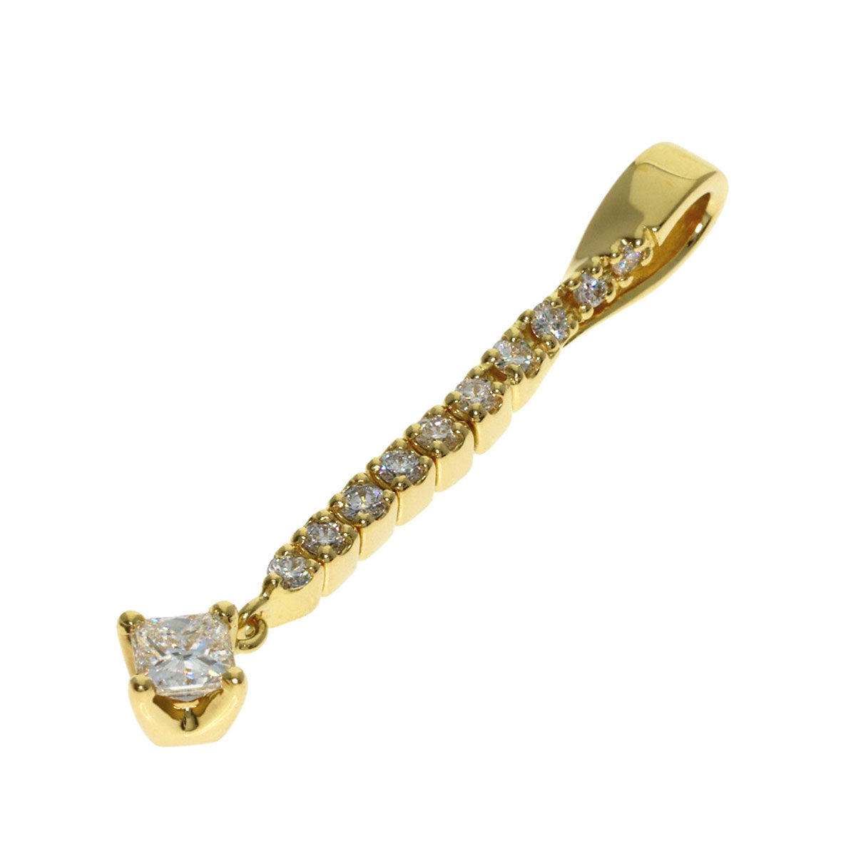 TASAKI Princess cut diamond Pendant top K18 Yellow Gold Ladies [Used]