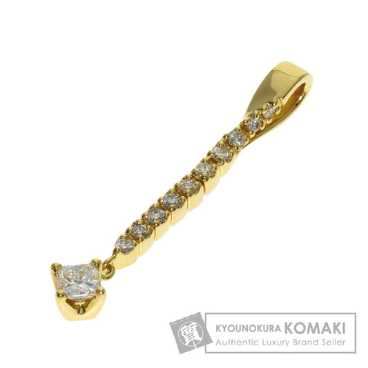 TASAKI Princess cut diamond Pendant top K18 Yellow Gold Ladies [Used]