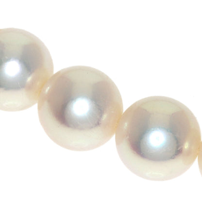 MIKIMOTO Akoya Pearl Earring Set with Pearl M Charm Necklace K18 White Gold Ladies [Used]