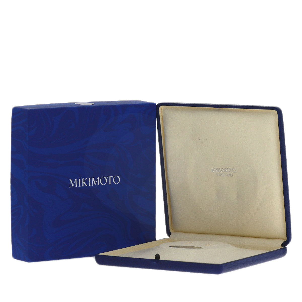 MIKIMOTO Akoya Pearl Earring Set with Pearl M Charm Necklace K18 White Gold Ladies [Used]