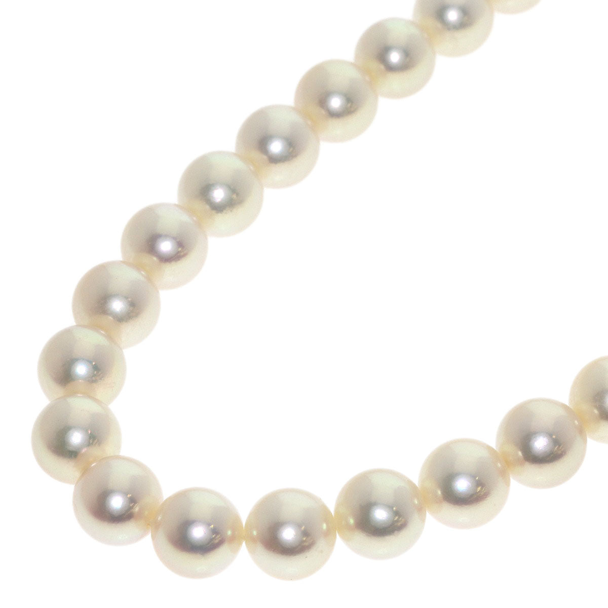 MIKIMOTO Akoya Pearl Earring Set with Pearl M Charm Necklace K18 White Gold Ladies [Used]